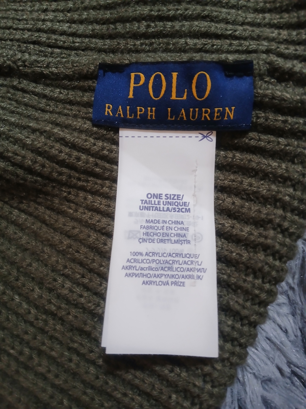 Rare Ralph Lauren Polo Marine Olive Green Patch Knit Hat - Picture 6 of 8